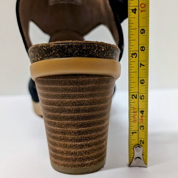 Dansko Deandra Block Heel Sandals in Black Nubuck Leather - Picture 12 of 16